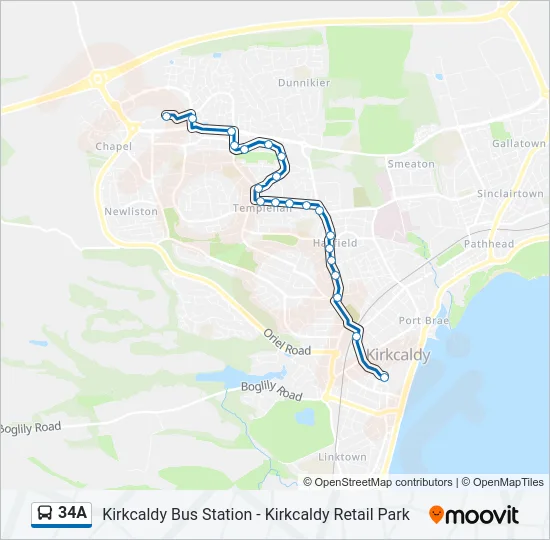 34A Bus Line Map