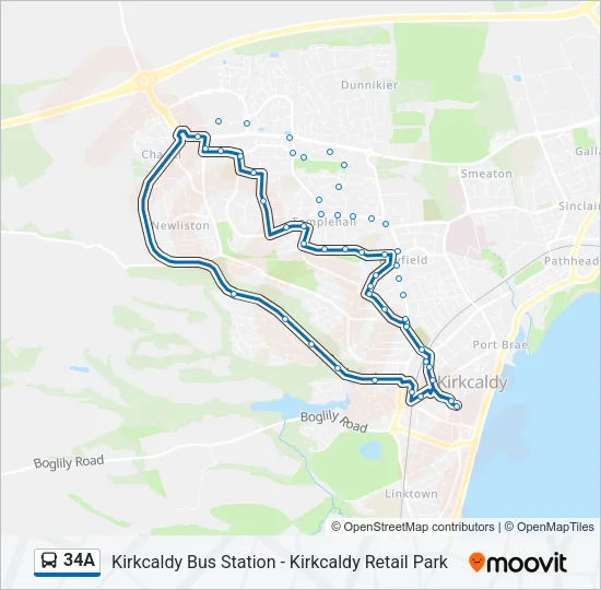 34A Bus Line Map