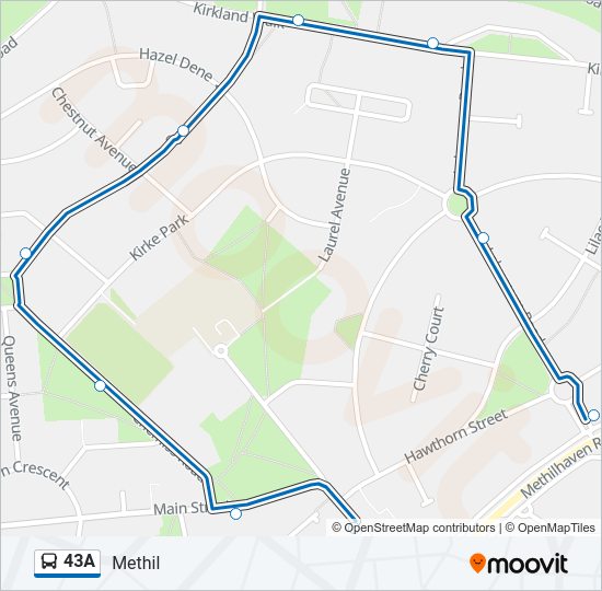 43A bus Line Map