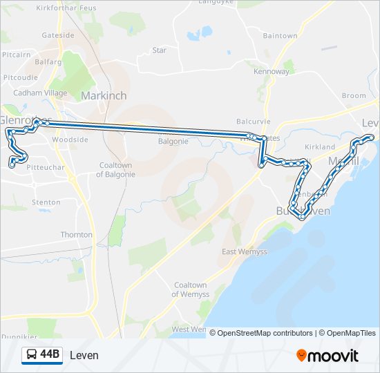 44b Route: Schedules, Stops & Maps - Leven (Updated)