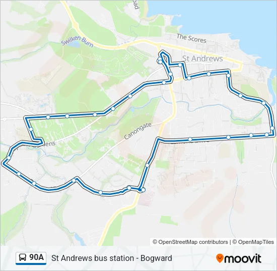 90A Bus Line Map