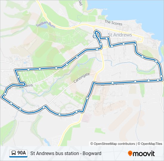 90A bus Line Map