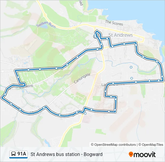 91A Bus Line Map