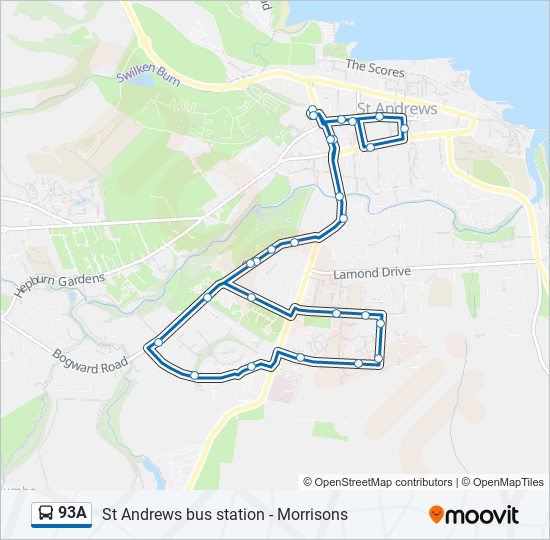 93A bus Line Map