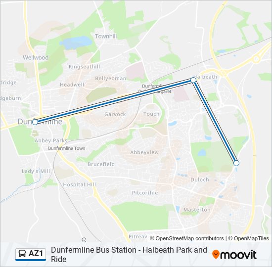 AZ1 Bus Line Map