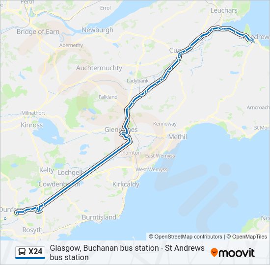 X24 Bus Line Map