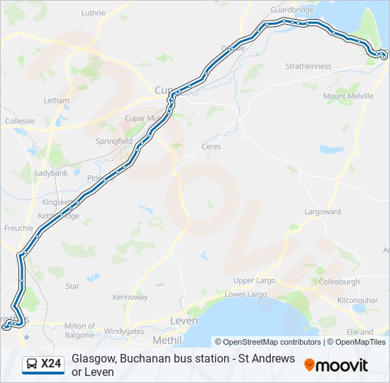 X24 bus Line Map