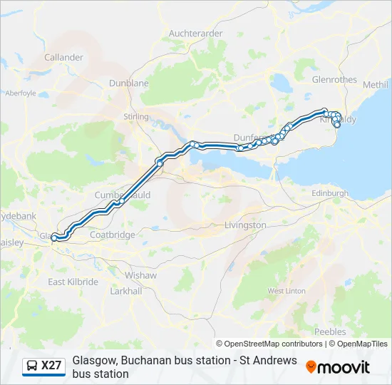 X27 Bus Line Map