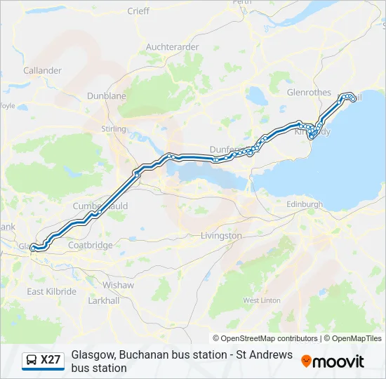 X27 Bus Line Map