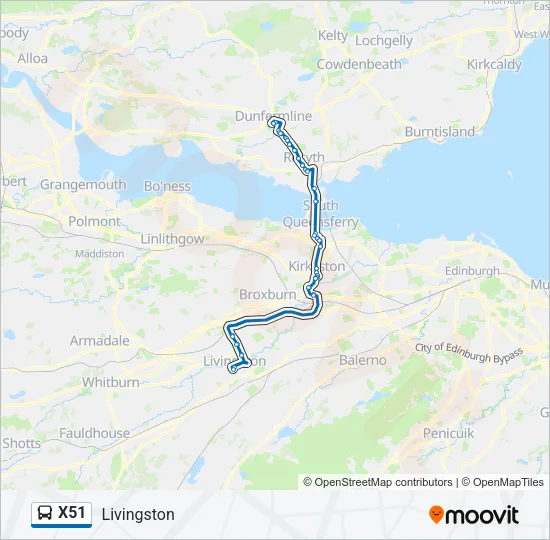 X51 Bus Line Map