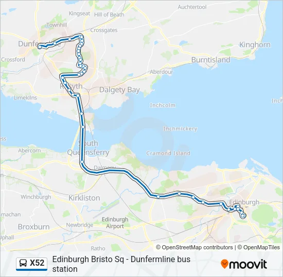 X52 Bus Line Map