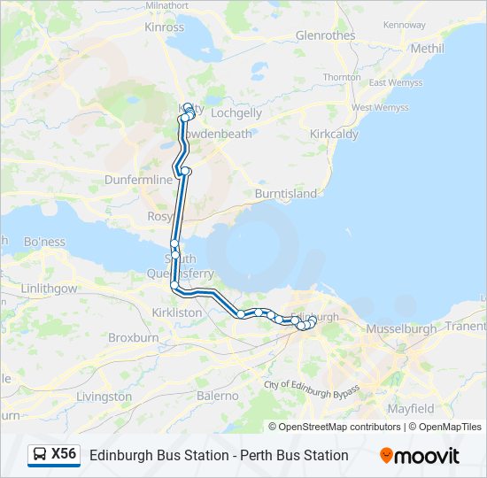 X56 Bus Line Map
