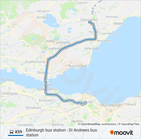 X59 bus Line Map