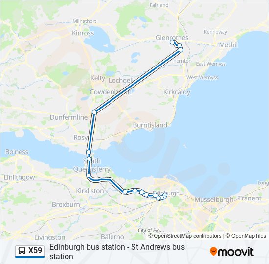 X59 bus Line Map