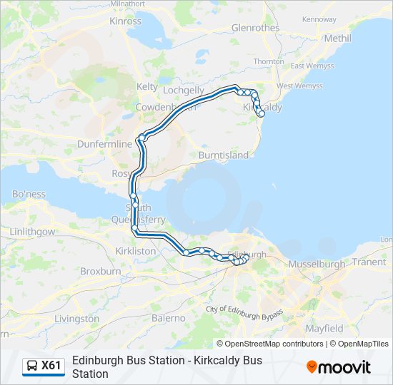x61 Route Schedules, Stops & Maps Edinburgh (Updated)