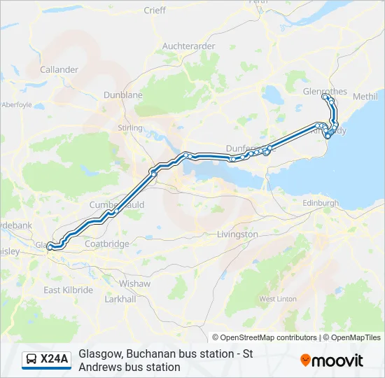 X24A Bus Line Map
