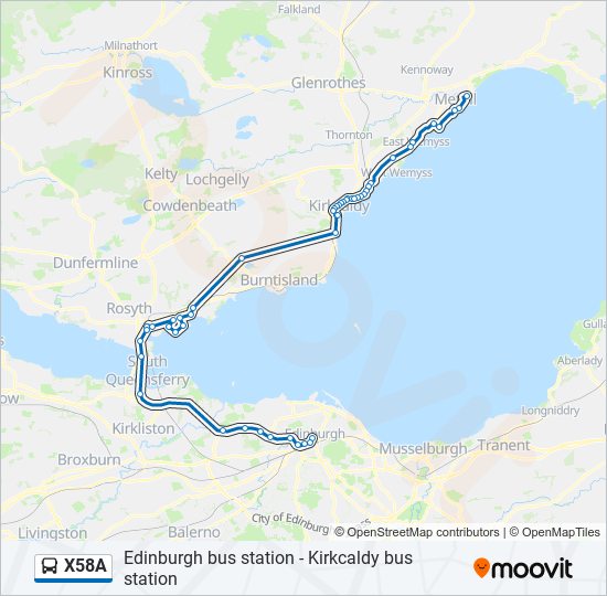 X58A bus Line Map