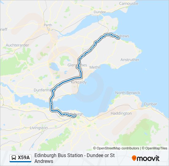 X59A Bus Line Map