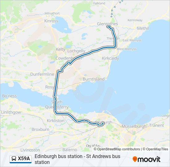 X59A bus Line Map