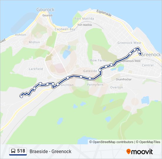 518 bus Line Map