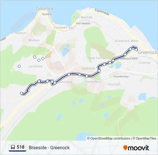 518 Bus Line Map