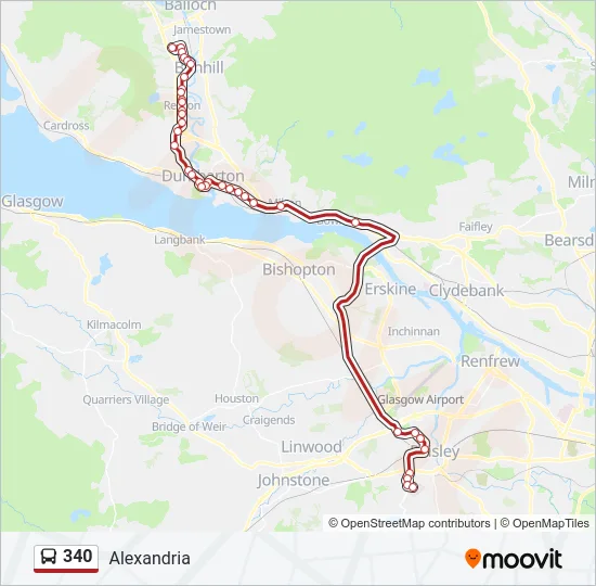 340 Bus Line Map