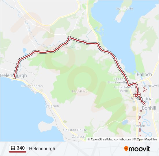 340 Bus Line Map
