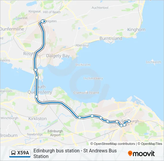 X59A Bus Line Map