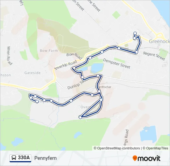 330A Bus Line Map