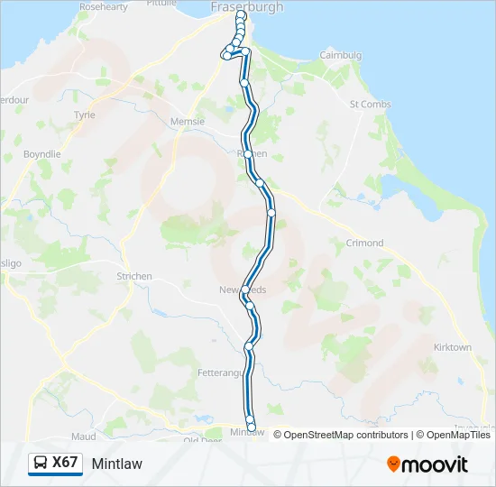 X67 Bus Line Map