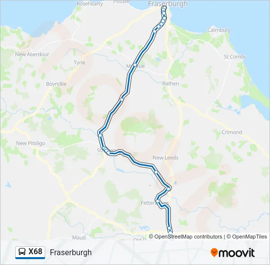 X68 Bus Line Map