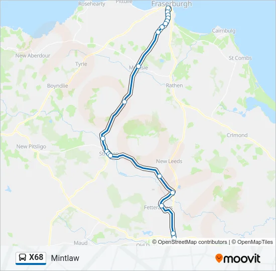 X68 Bus Line Map