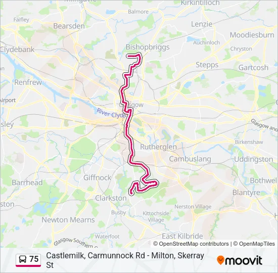 75 Bus Line Map