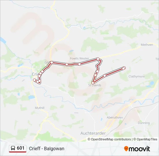 601 Bus Line Map