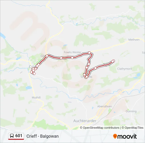 601 Bus Line Map