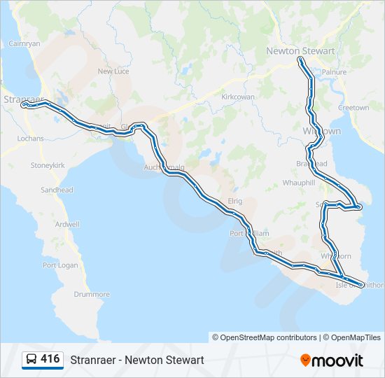 416 Bus Line Map