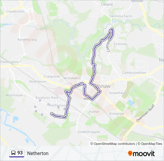 93 Bus Line Map