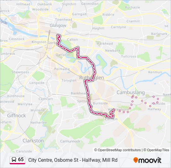 65 Route: Schedules, Stops & Maps - Glasgow (Updated)