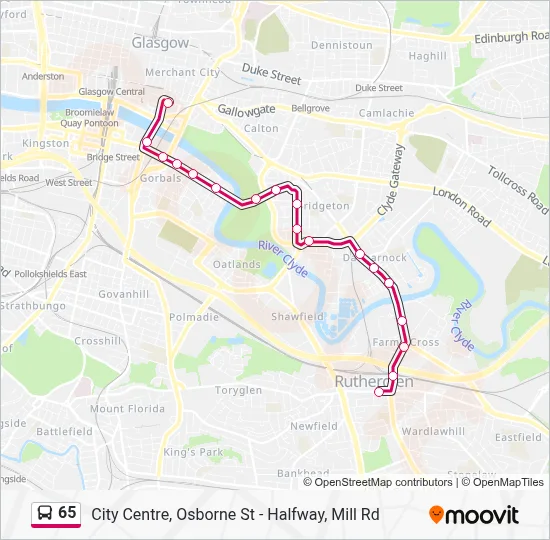 65 Route: Schedules, Stops & Maps - Rutherglen (Updated)