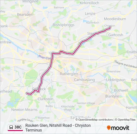 38C Bus Line Map