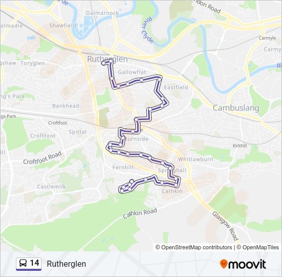 14 Bus Line Map