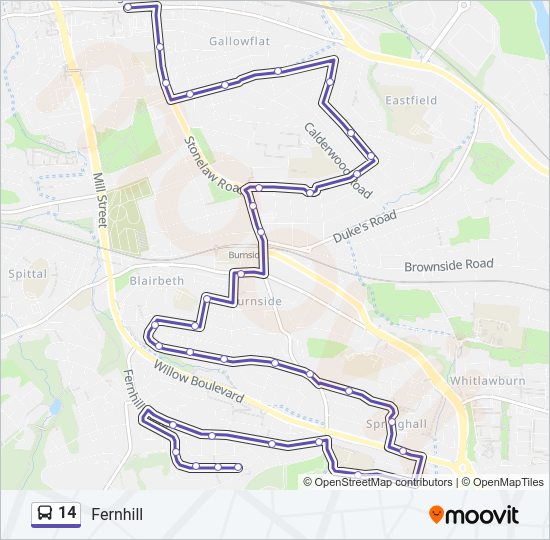 14 Bus Line Map