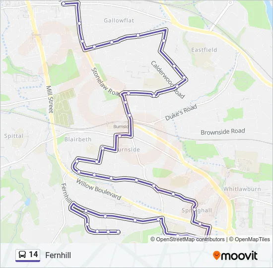 14 Bus Line Map