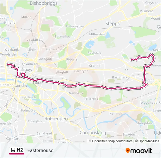 N2 Bus Line Map