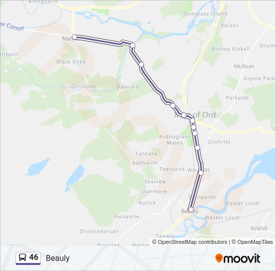 46 Bus Line Map