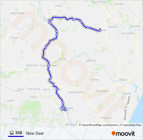 308 Bus Line Map