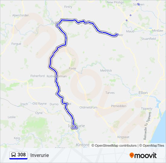 308 Bus Line Map
