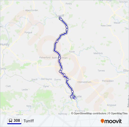 308 Bus Line Map