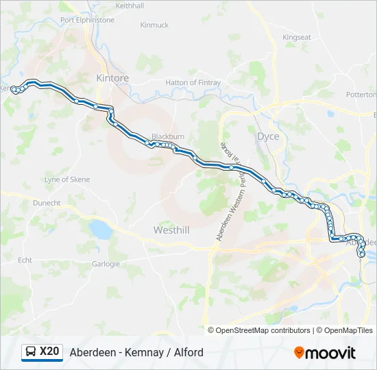 X20 Bus Line Map
