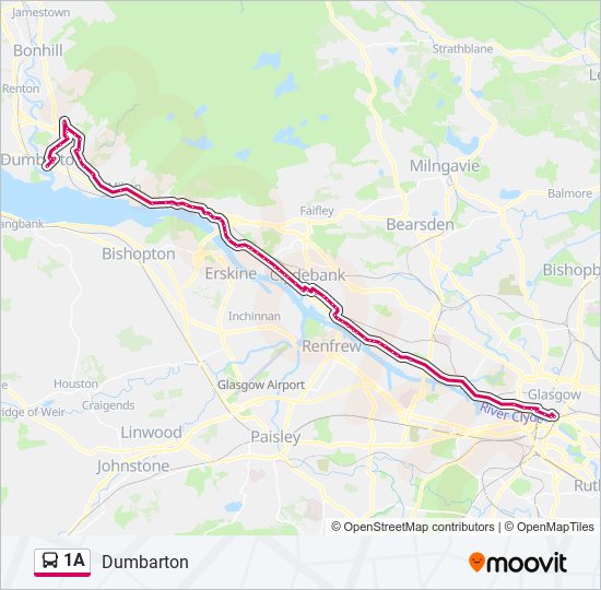1a Route Schedules, Stops & Maps Dumbarton (Updated)